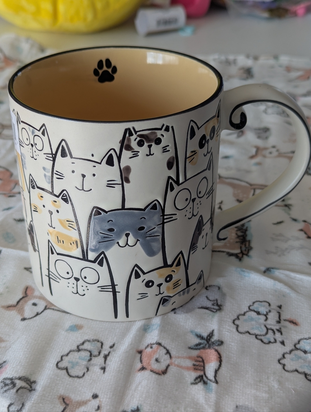 Cat Pattern Ceramic Mug 21 Oz